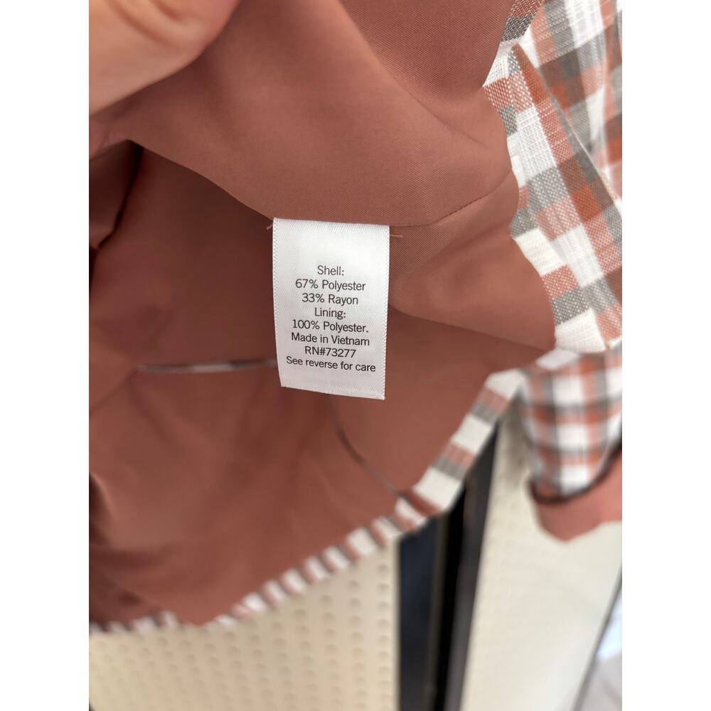 Nine West Checkered Brown Plaid Blazer Espresso Officewear XS — Double-Breasted - Picture 5 of 7